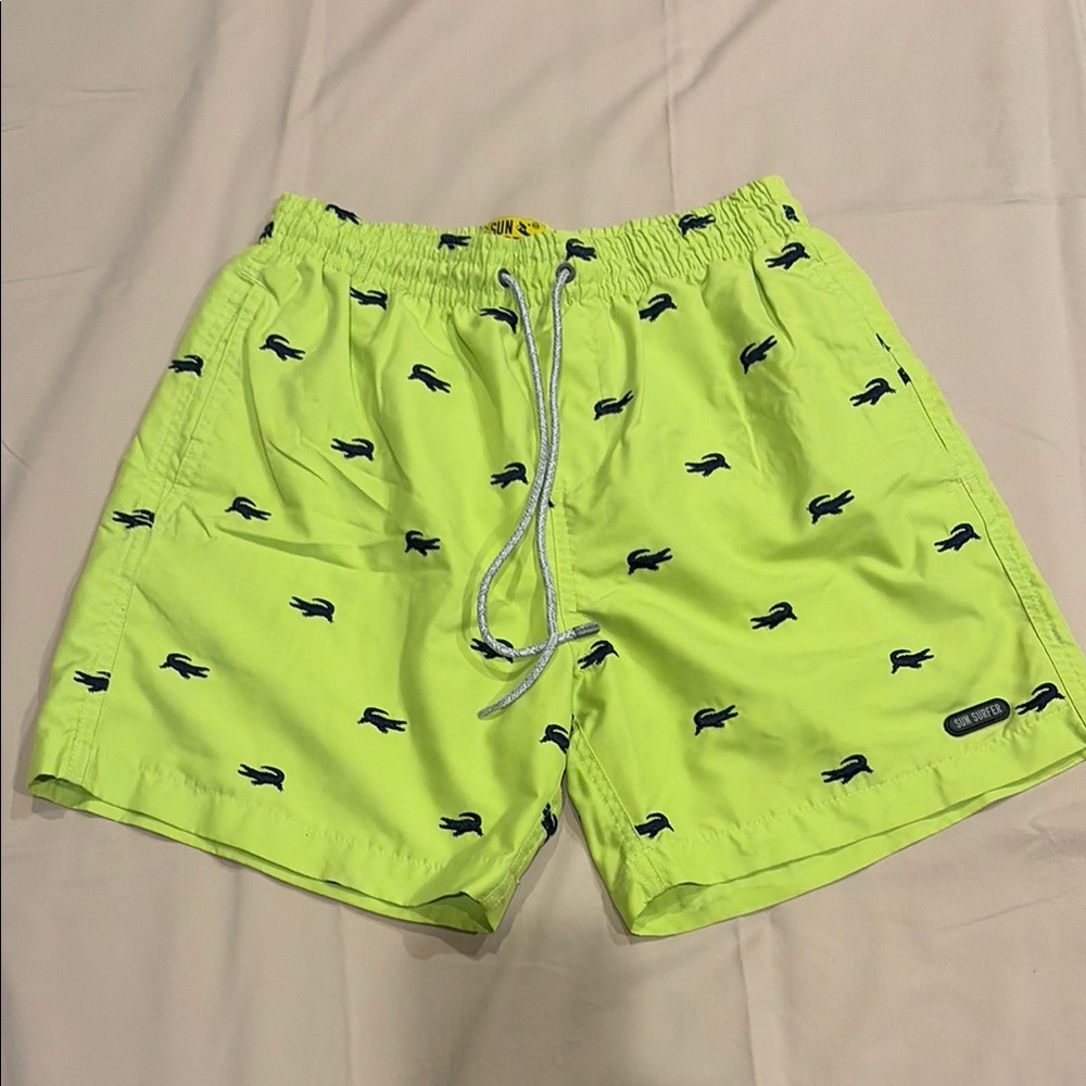 Men's Neon Green Swim Trunks